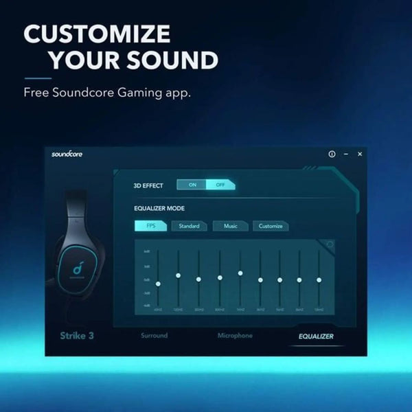 Anker Soundcore Strike 3 wired gaming headset with 52mm drivers and detachable IPX5 microphone Black Qatar