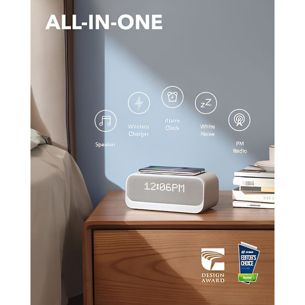 Anker Soundcore Wakey Bluetooth bedside speaker with wireless charging and alarm clock White Qatar