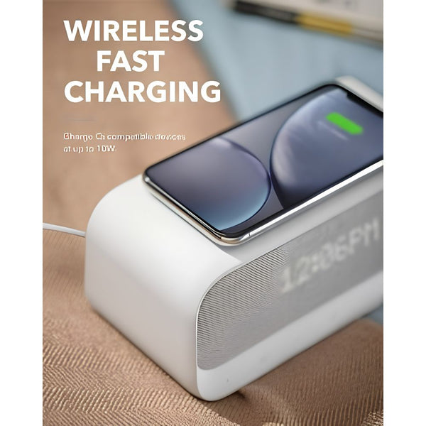 Anker Soundcore Wakey Bluetooth bedside speaker with wireless charging and alarm clock White Qatar