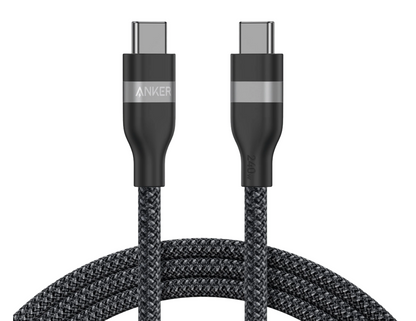 Close-up of the Anker USB-C to USB-C Cable A82E2H12 braided design.