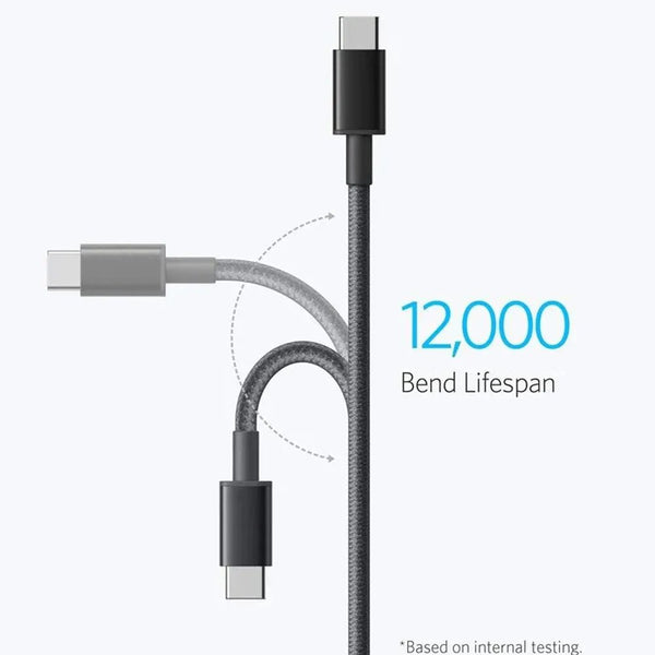 Anker USB-C to USB-C 60W Braided Cable 6ft Black A8753H11 Qatar