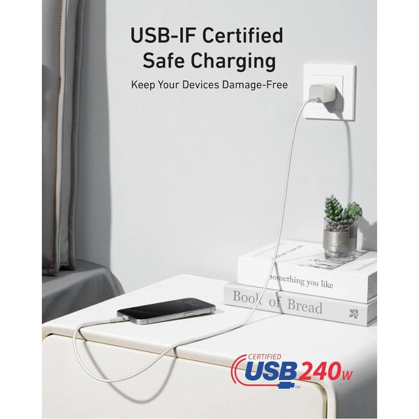 Anker 240W USB-C to USB-C 6ft upcycled braided cable with 30000+ bend lifespan Qatar