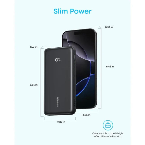 Anker Zolo 20000mAh 22.5W Power Bank with Built-In USB-C Cable Black A110EH11 Qatar