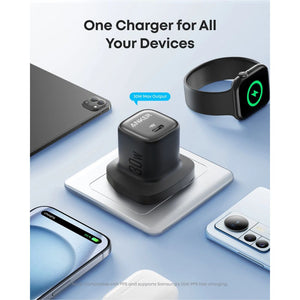 Anker Zolo 30W compact USB-C GaN charger in black with fast charging and temperature management for Qatar