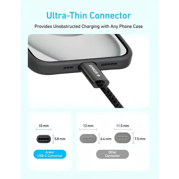Anker Zolo USB-C to USB-C 240W Braided Cable 6ft Black A8060H12 Qatar