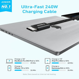 Anker Zolo USB-C to USB-C 240W PD 3.1 Braided Cable 1M A8060H11 Black Qatar