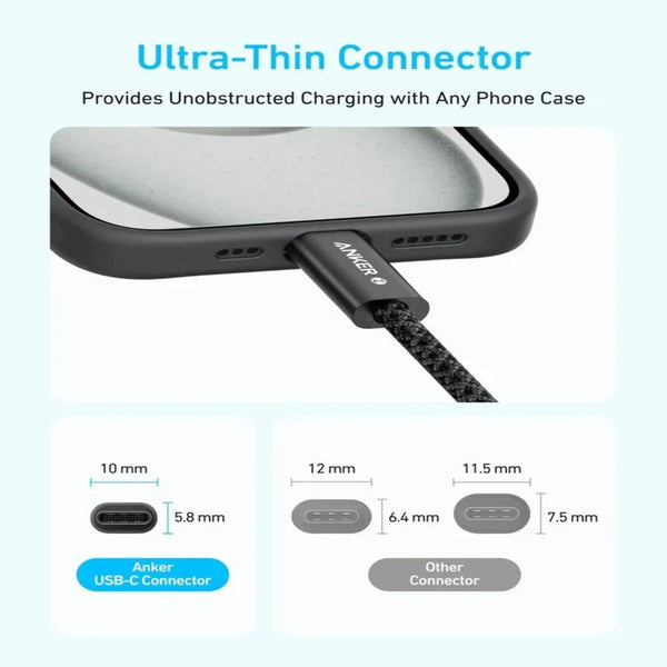 Anker Zolo USB-C to USB-C 240W PD 3.1 Braided Cable 1M A8060H11 Black Qatar