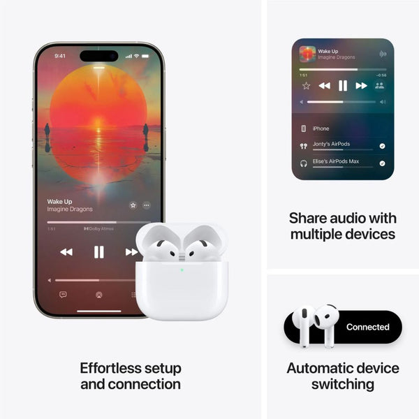 Apple AirPods 4 wireless earbuds with H2 chip and Personalised Spatial Audio Qatar