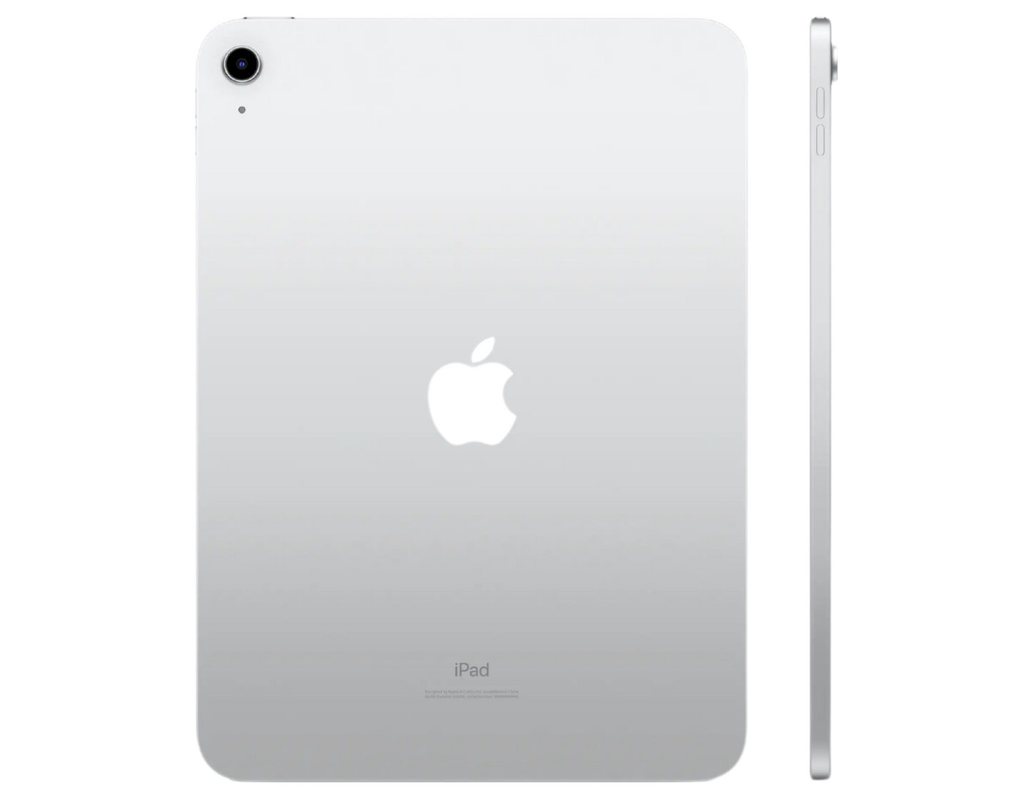 Back view of Apple iPad 10.9" (10th Gen) in Silver, highlighting its sleek design and rear camera.