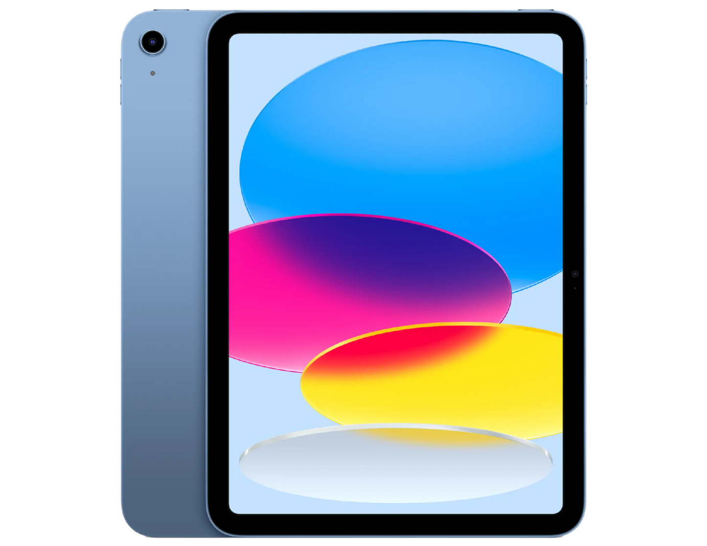 Front view of Apple iPad 10.9" (10th Gen) in Blue, showcasing the Liquid Retina display.