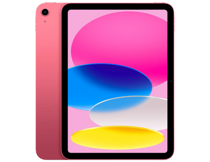 Front view of Apple iPad 10.9" (10th Gen) in Pink, showcasing the Liquid Retina display.