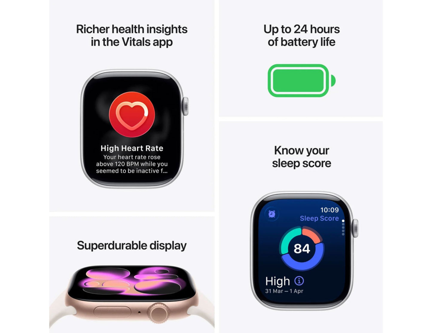 Apple Watch Series 11 GPS 46mm Silver Aluminium Purple Fog Sport Band M/L, Thabthaba Store Qatar