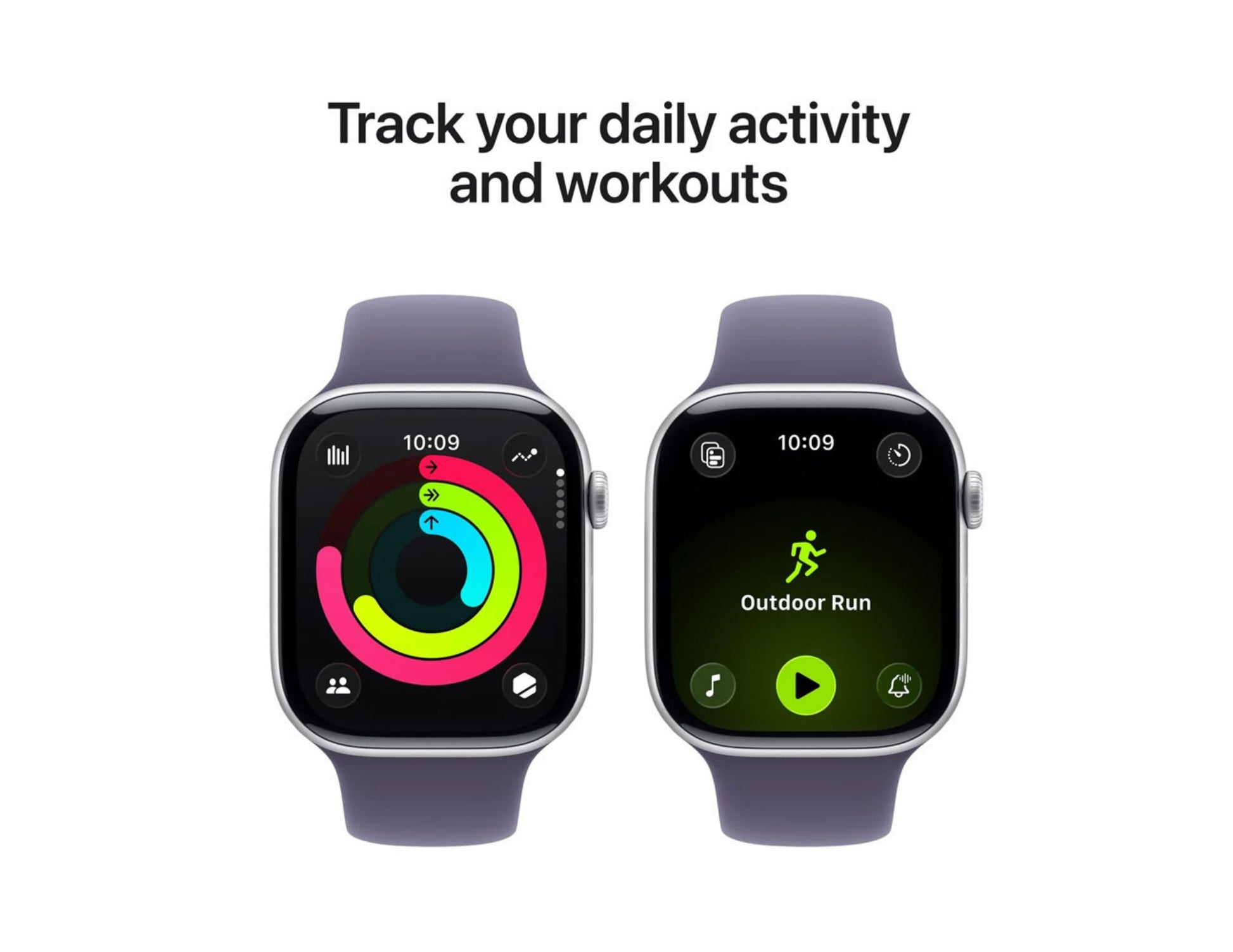 Apple Watch Series 11 GPS 46mm Silver Aluminium Purple Fog Sport Band M/L, Thabthaba Store Qatar