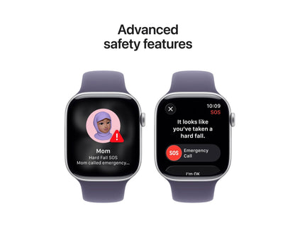 Apple Watch Series 11 GPS 46mm Silver Aluminium Purple Fog Sport Band M/L, Thabthaba Store Qatar