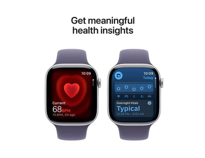 Apple Watch Series 11 GPS 46mm Silver Aluminium Purple Fog Sport Band M/L, Thabthaba Store Qatar