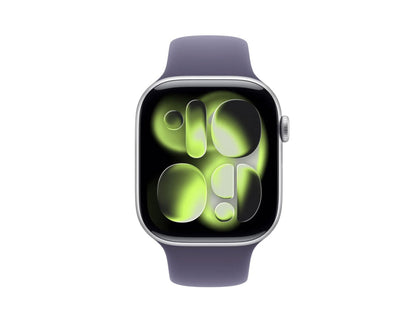 Apple Watch Series 11 GPS 46mm Silver Aluminium Purple Fog Sport Band M/L, Thabthaba Store Qatar