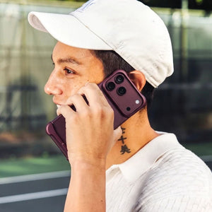 Arc Pulse aerospace-grade aluminum protective case with dual-layer shock protection for iPhone 18 Pro Max Burgundy Qatar