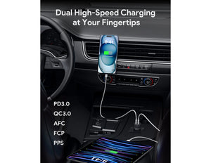 Aukey Enduro CC-Y23 65W dual USB-C PD car charger black alloy casing at Thabthaba Store Qatar.