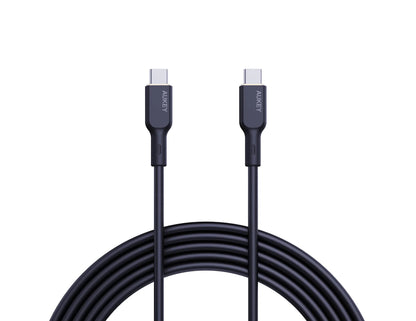 Aukey Circlet Blink CB-SCC101 100W 1m silicone USB-C cable for fast charging at Thabthaba Store Qatar.