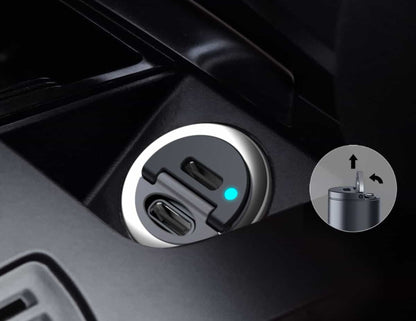 Aukey Enduro Nano CC-A4 30W dual USB-C PD car charger black at Thabthaba Store Qatar.