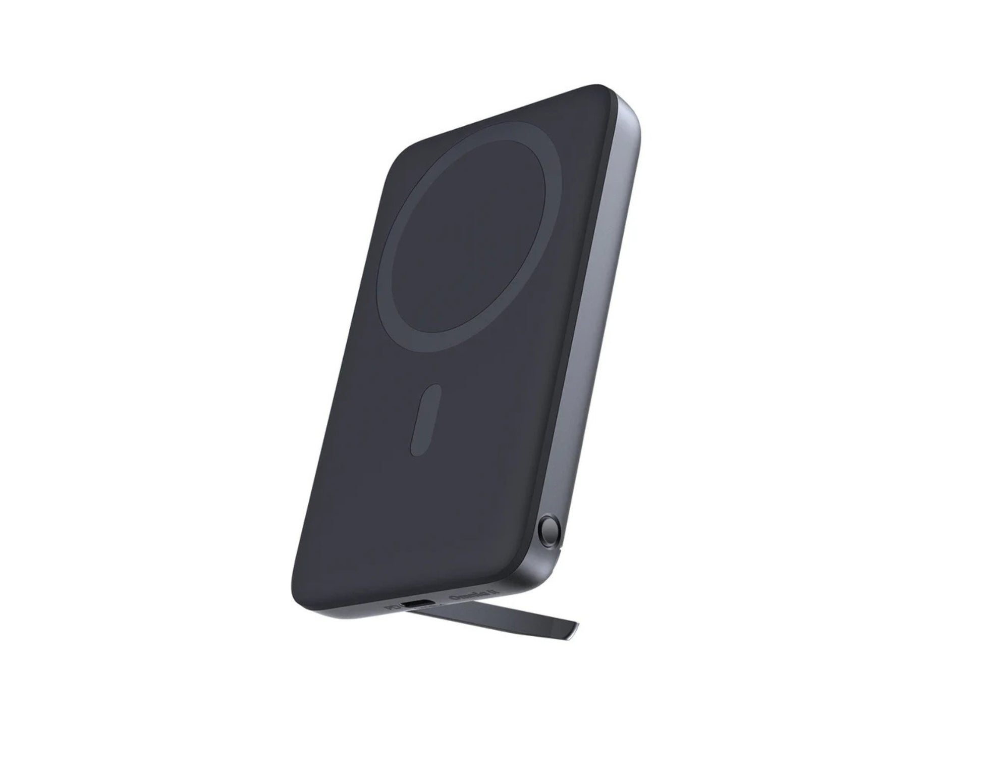 Aukey MagLink PB‑MS01 6700mAh MagSafe magnetic wireless charging power bank with foldable stand gray