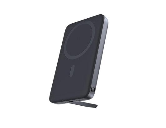 Aukey MagLink PB‑MS01 6700mAh MagSafe magnetic wireless charging power bank with foldable stand gray