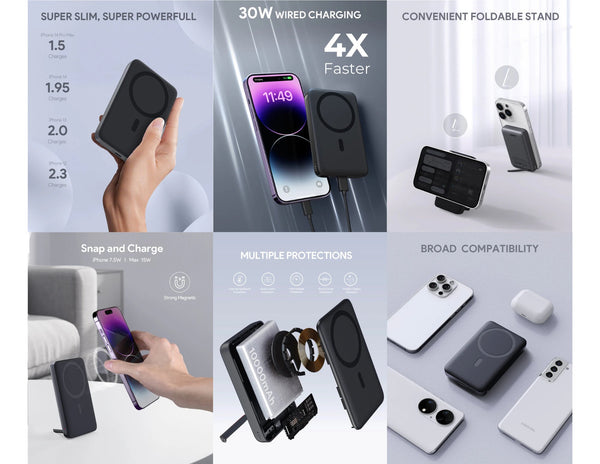 AUKEY MagFusion PB-MS02 10000mAh MagSafe power bank kickstand