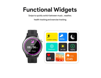 Aukey SmartWatch 2 Pro SW-2P with 1.45-inch display and silicone strap at Thabthaba Store Qatar.