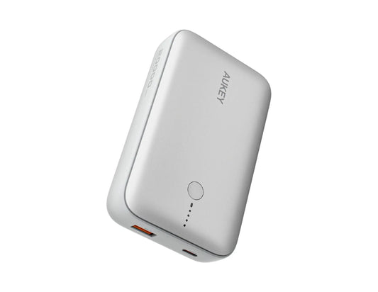 Aukey Spark Mini PB-Y57 20000mAh compact fast charging power bank white at Thabthaba Store Qatar.