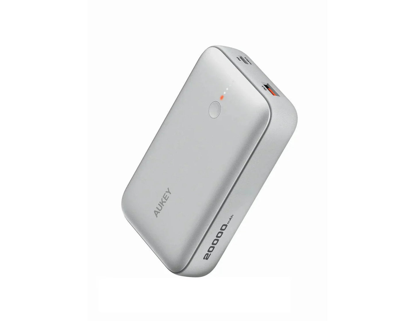 Aukey Spark Mini PB-Y57 20000mAh compact fast charging power bank white at Thabthaba Store Qatar.