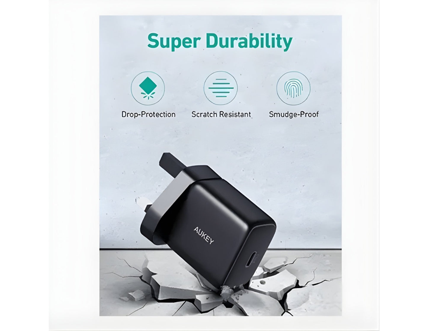 Aukey Swift PA-R1P 30W USB-C PD wall charger black at Thabthaba Store Qatar.