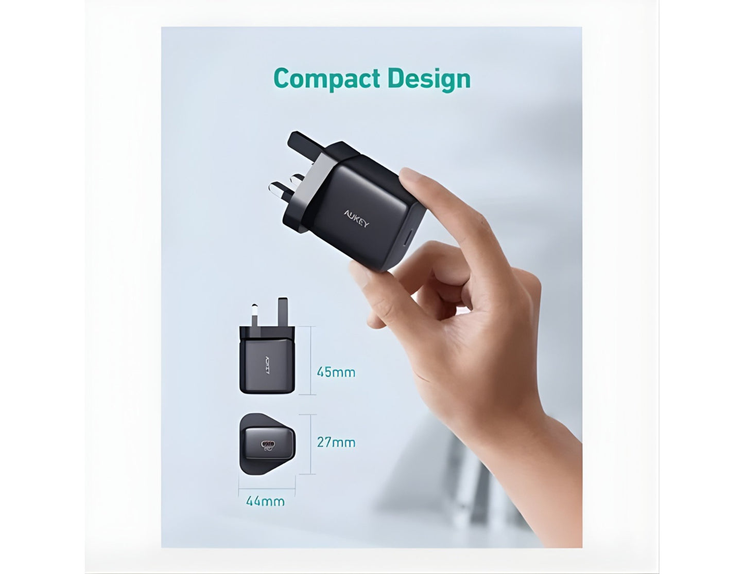 Aukey Swift PA-R1P 30W USB-C PD wall charger black at Thabthaba Store Qatar.