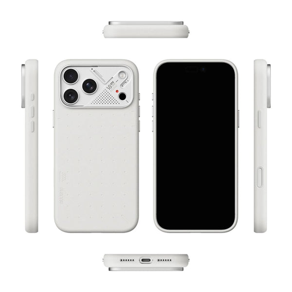 Aulumu A18 Vegan Leather Case for iPhone 18 Pro in Frost White with CoolHyper cooling and MagSafe compatibility Qatar