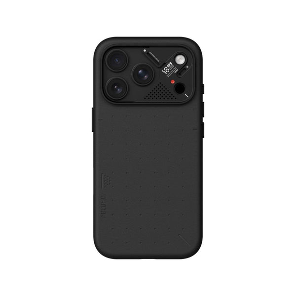Aulumu A18 Vegan Leather Case for iPhone 18 Pro in Obsidian Black with CoolHyper cooling and MagSafe compatibility Qatar