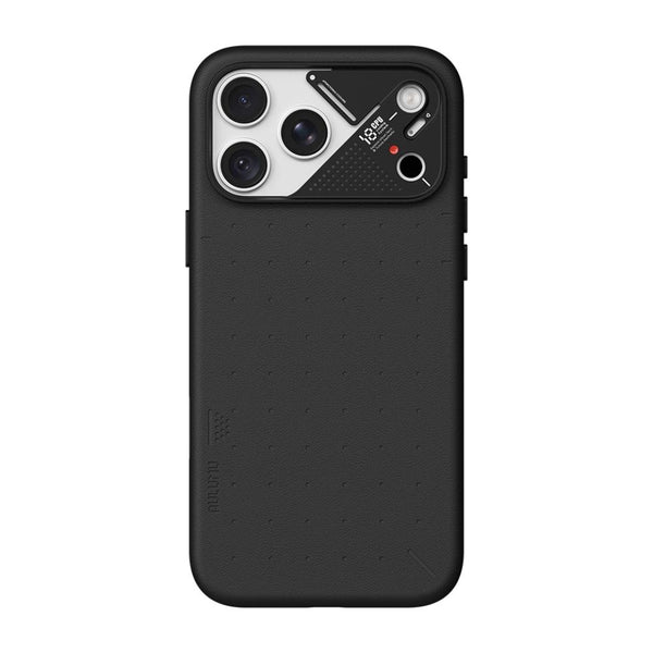 Aulumu A18 Vegan Leather Case for iPhone 18 Pro in Obsidian Black with CoolHyper cooling and MagSafe compatibility Qatar
