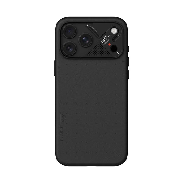 Aulumu A18 Vegan Leather Case for iPhone 18 Pro in Obsidian Black with CoolHyper cooling and MagSafe compatibility Qatar
