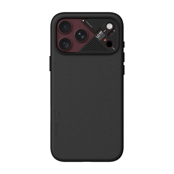 Aulumu A18 Vegan Leather Case for iPhone 18 Pro in Obsidian Black with CoolHyper cooling and MagSafe compatibility Qatar