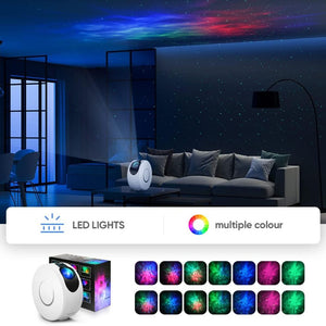 Aurora Starry Sky Projector HR-A1 colorful nebula and star light White Qatar