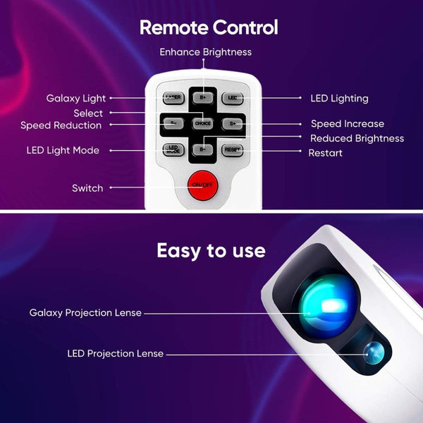 Aurora Starry Sky Projector HR-A1 colorful nebula and star light White Qatar