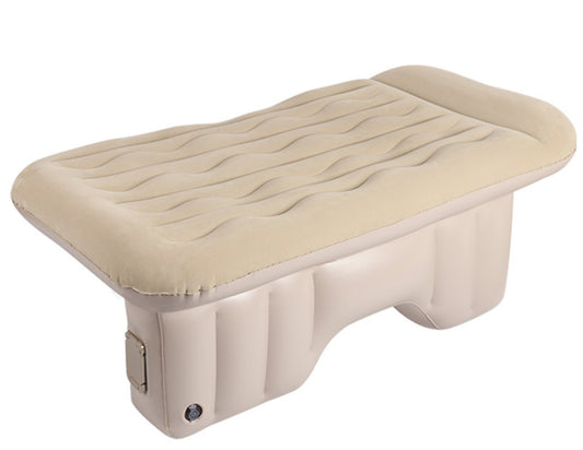 Back seat inflatable car air mattress beige in car setup