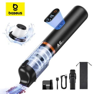 Baseus A5 16000Pa cordless car vacuum cleaner with LED display Black Qatar