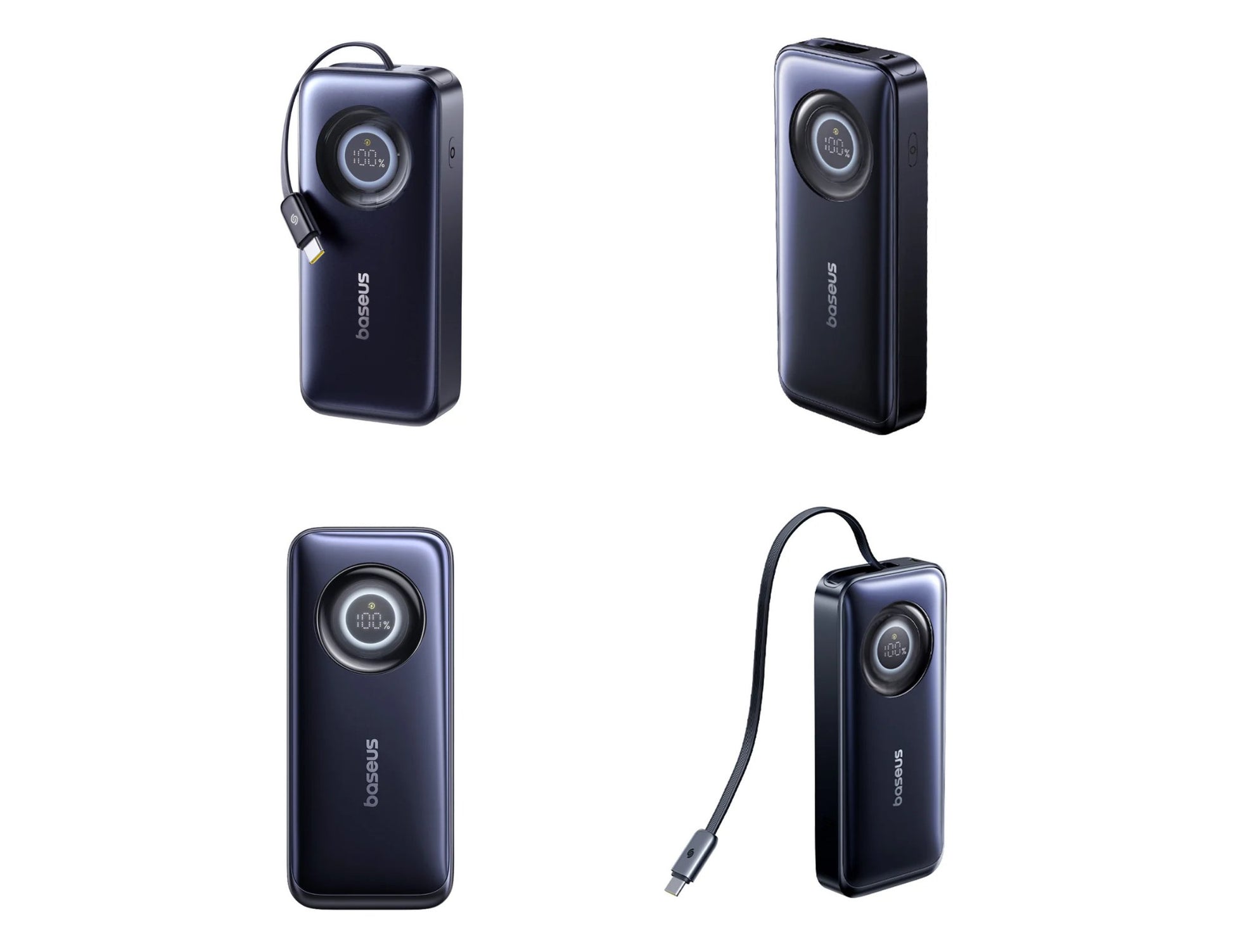 Baseus EnerCore CR11 power bank 20000mAh 67W E0027H00 with retractable USB-C cable, digital display at Thabthaba Store Qatar