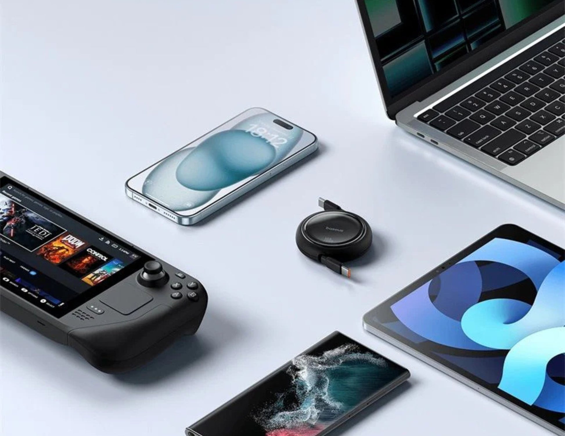 Baseus Free2Draw Mini Retractable Charging Cable 100W USB-C to USB-C Black Qatar