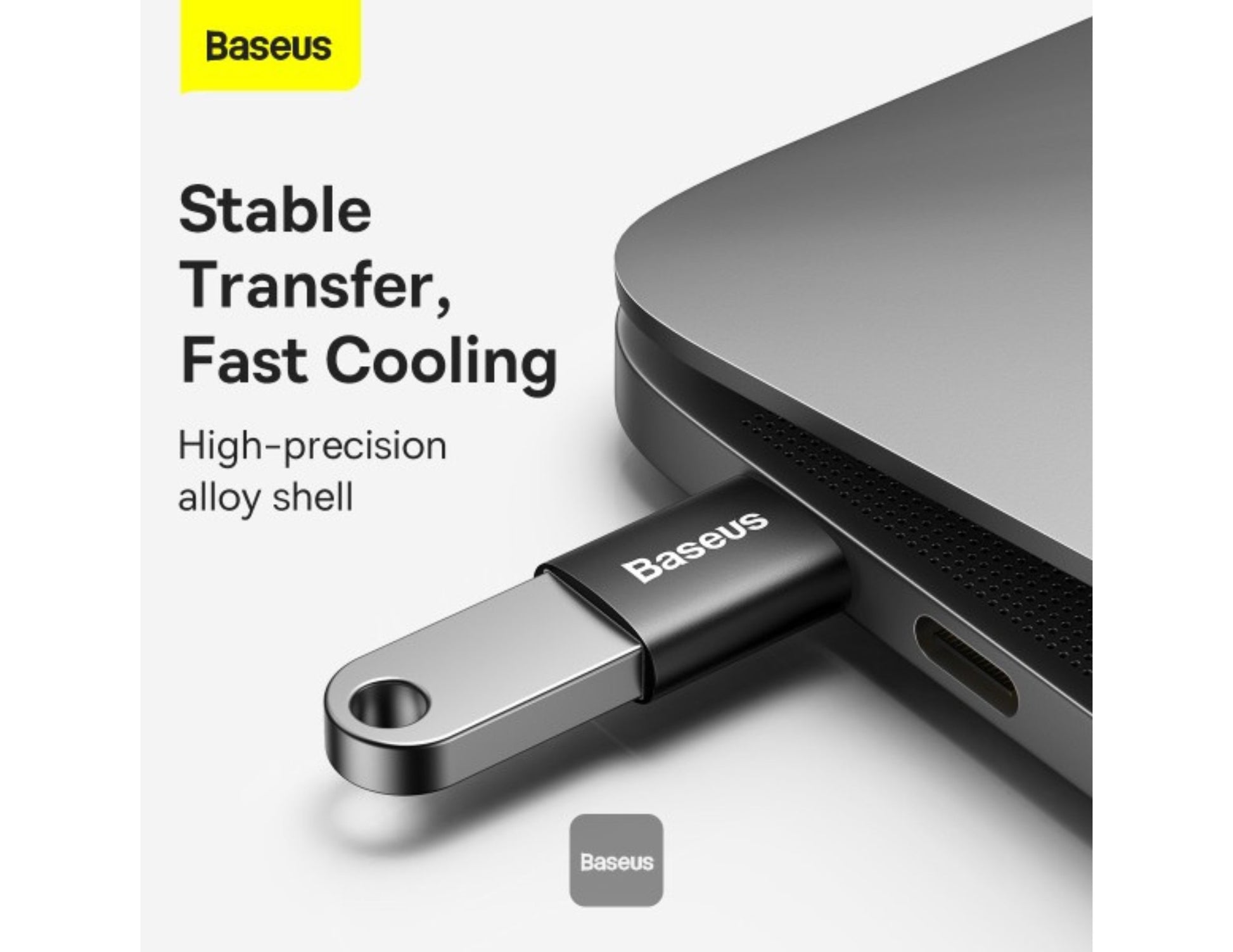 Baseus Ingenuity Series Mini OTG adapter USB-C to USB-A 3.1 Black ZJJQ000001 at Thabthaba Store Qatar