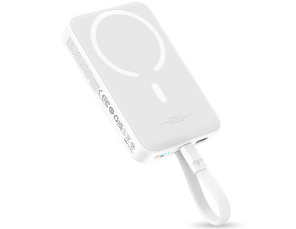 Baseus Magnetic Power Bank showing the built-in USB-C cable.