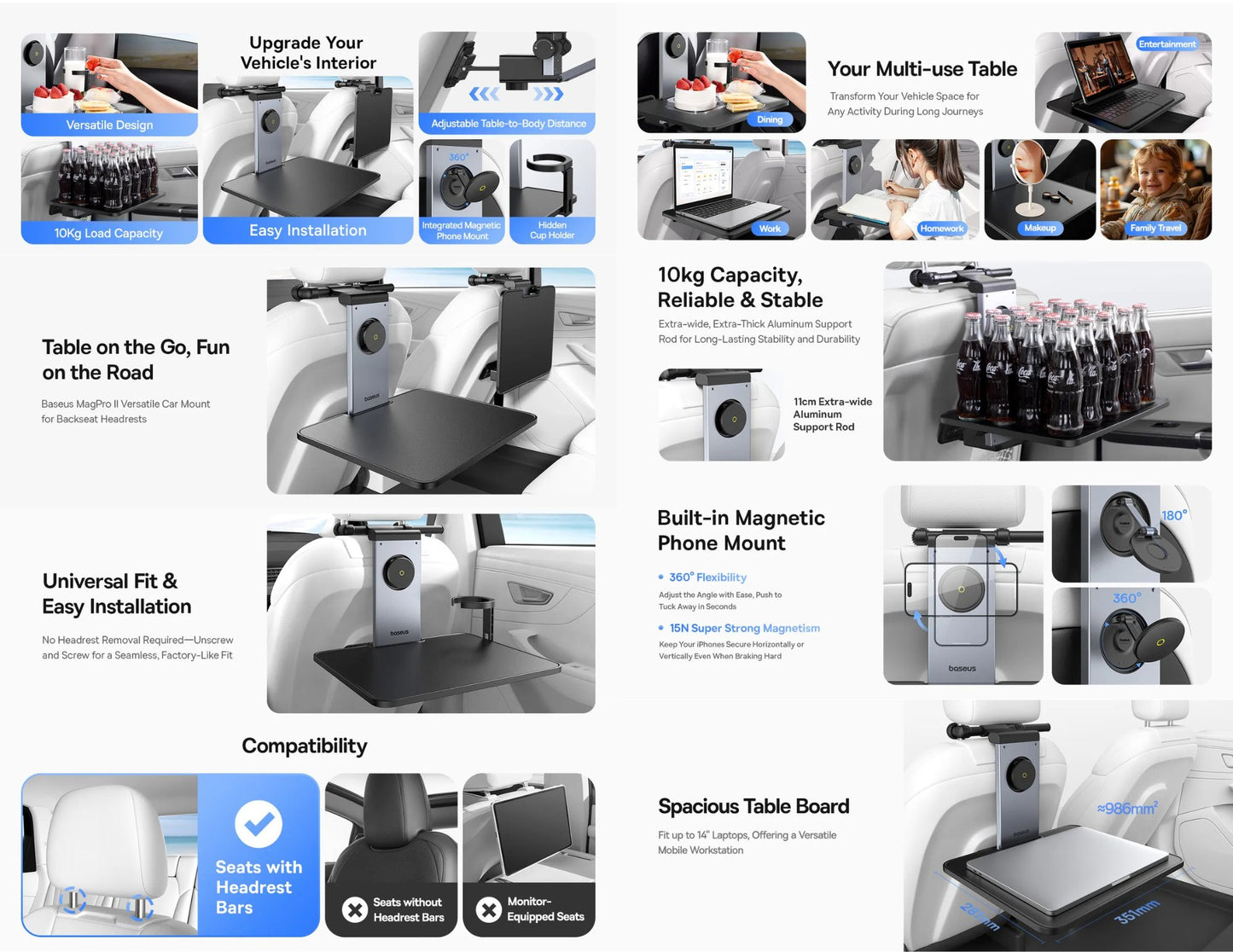 Baseus MagPro Series II Car Mount foldable tray magnetic phone holder Qatar