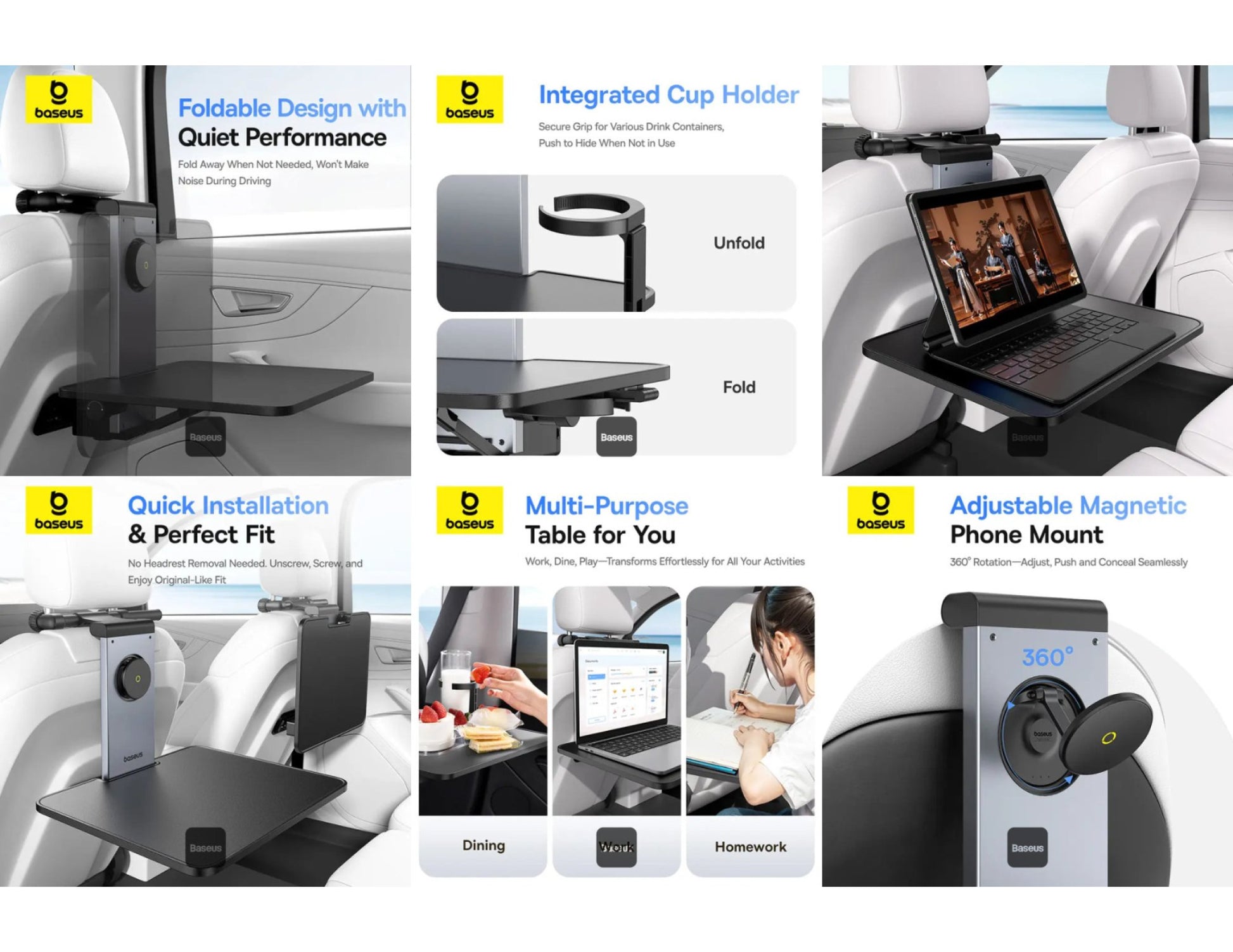 Baseus MagPro Series II Car Mount foldable tray magnetic phone holder Qatar