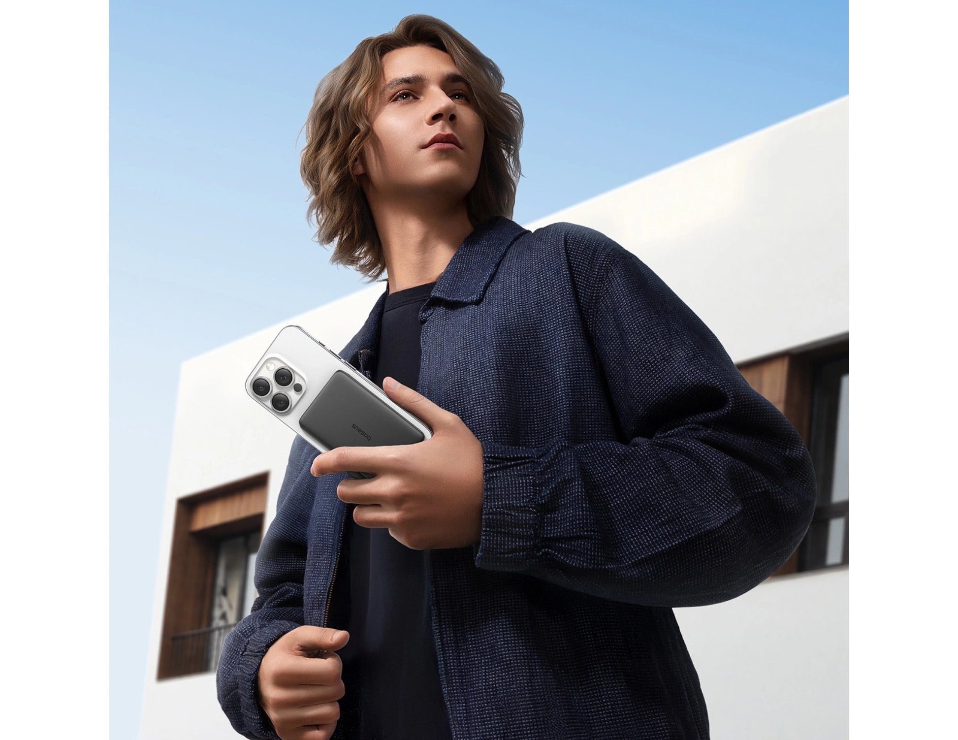 Baseus PicoGo AM41 Ultra-Slim Magnetic Power Bank 5000mAh 20W MagSafe LED display with USB-C 60W 30cm cable Cosmic Black model P1007680C123-00 Qatar