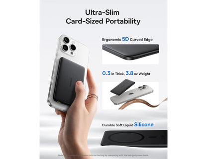 Baseus PicoGo AM41 Ultra-Slim Magnetic Power Bank 5000mAh 20W MagSafe LED display with USB-C 60W 30cm cable Cosmic Black model P1007680C123-00 Qatar