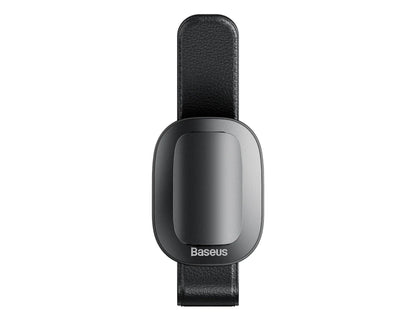 Baseus platinum vehicle eyewear clip clamping type ACYJN-B01, secure car glasses holder, at Thabthaba Store Qatar